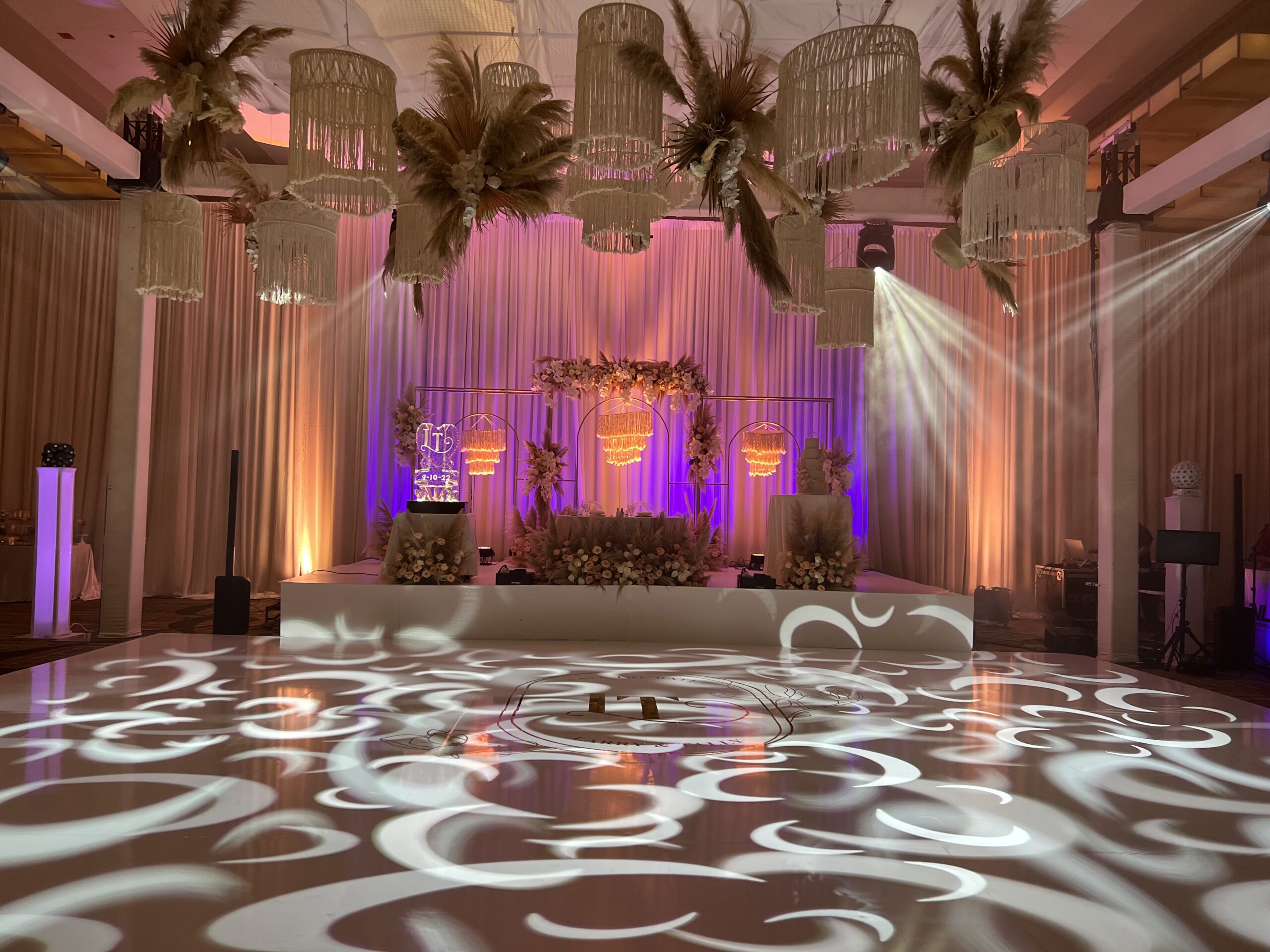 Dance floor with custom projection mapping and visual content