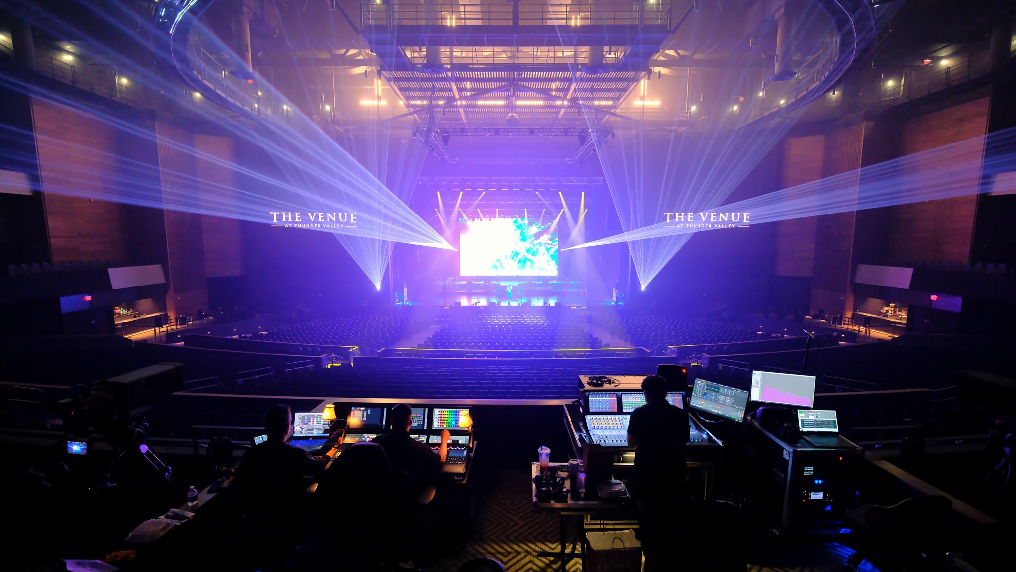 The Venue Las Vegas concert lighting setup with audience