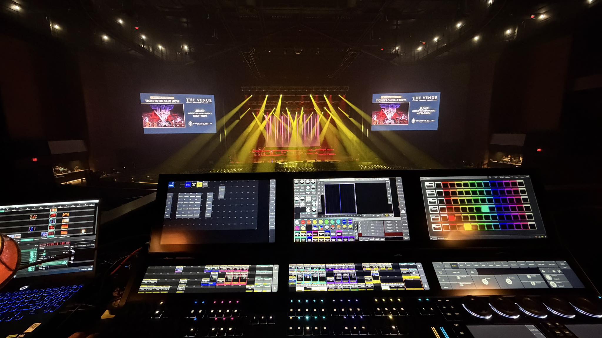 Lighting console for The Venue live show in Las Vegas